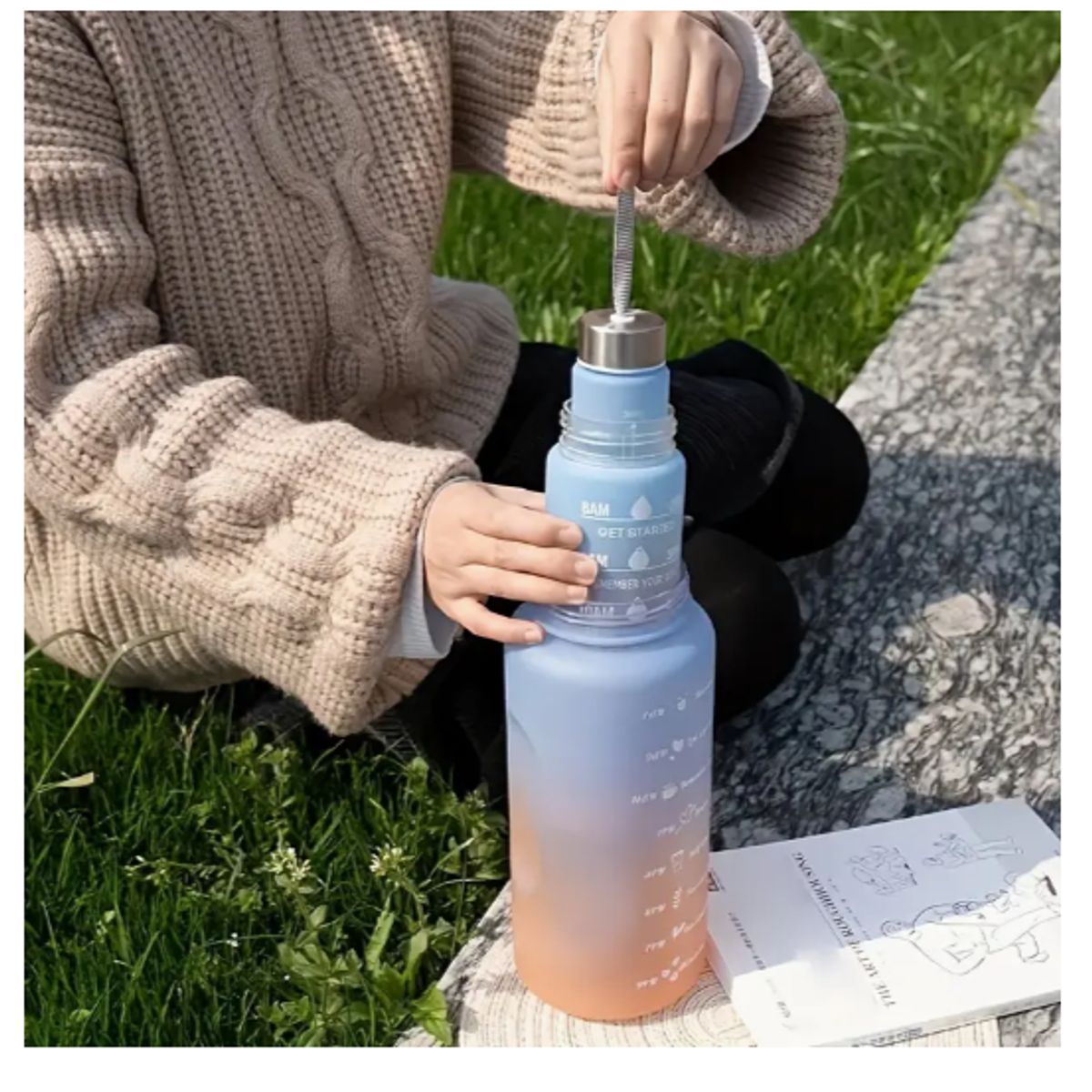 GENERICO - Pack 3 Botellas De Agua Deportiva, Botella Motivacional.