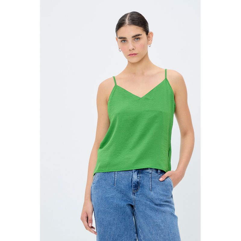 IO - Blusa Sin Mangas Verde Musgo Mujer Io