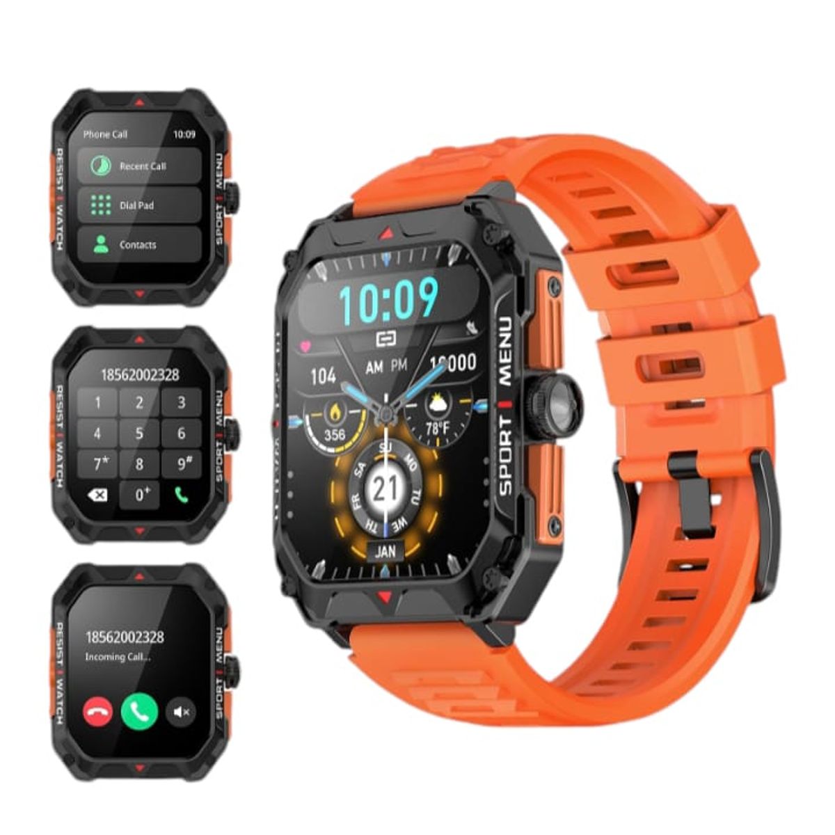 GENERICO - Smartwatch Deportivo Reloj Inteligente Vidvie SW1614 IP68 Bt Naranjo