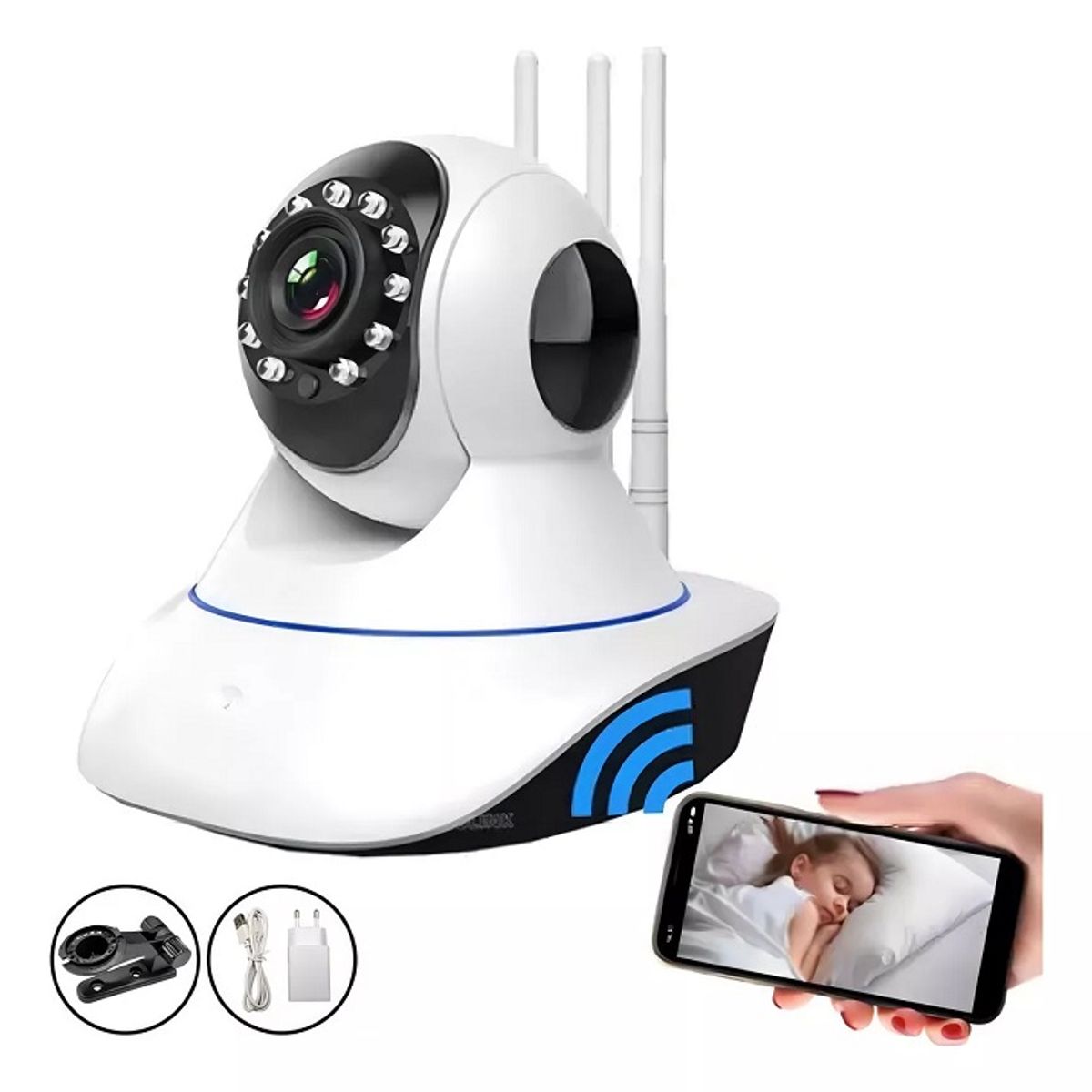 GENERICO - Cámara Seguridad Wifi 5G IRM IP66 Tres Antenas