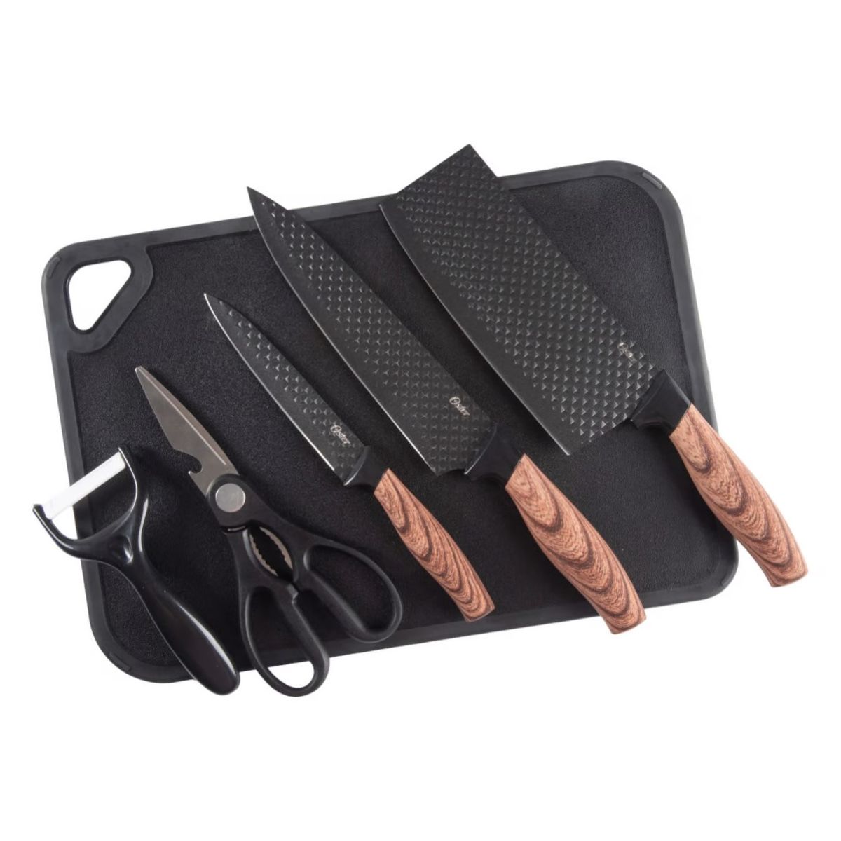 OSTER - Set de Cuchillería Oster 6 Pcs con Tabla de Picar Gunderson