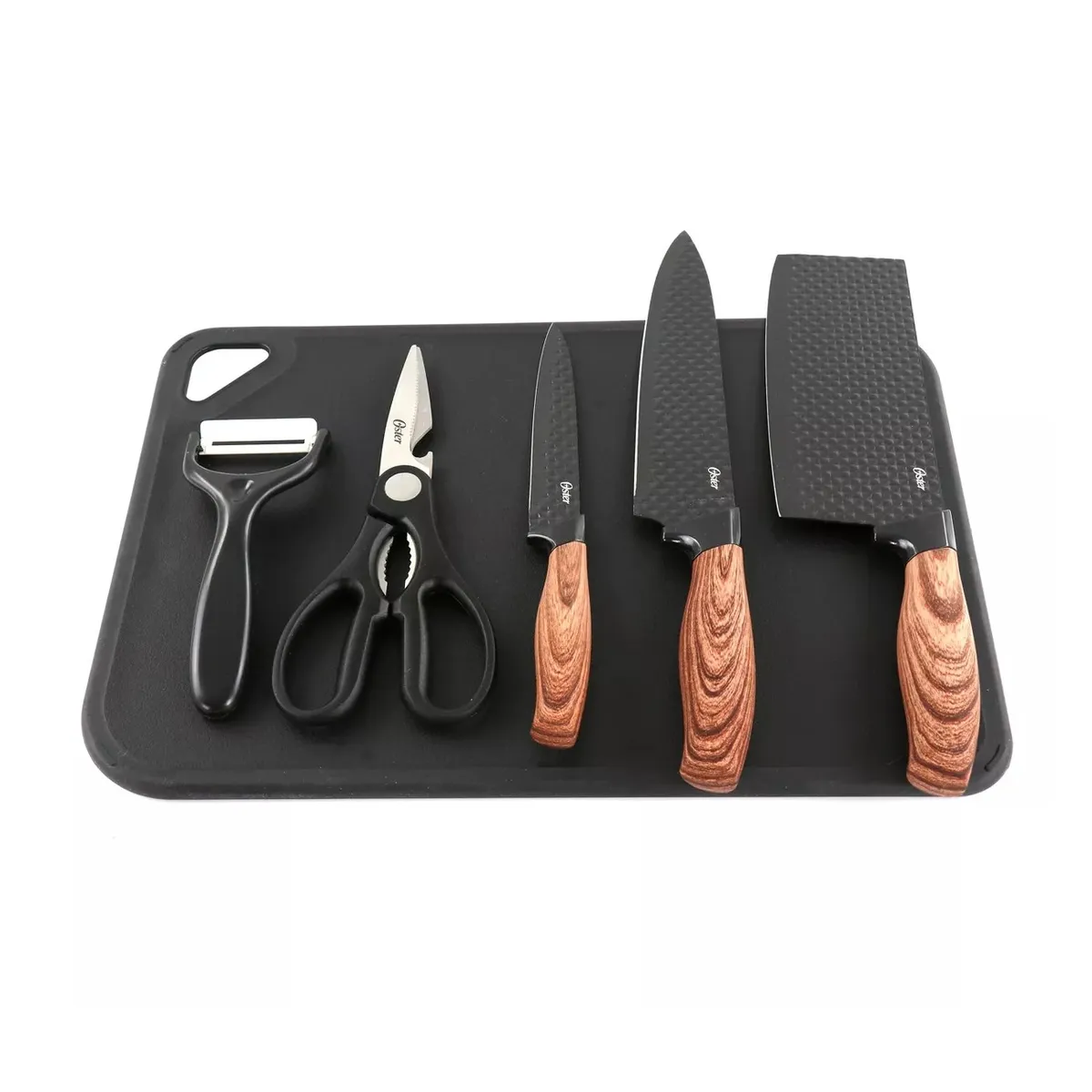 OSTER - Set de Cuchillería Oster 6 Pcs con Tabla de Picar Gunderson