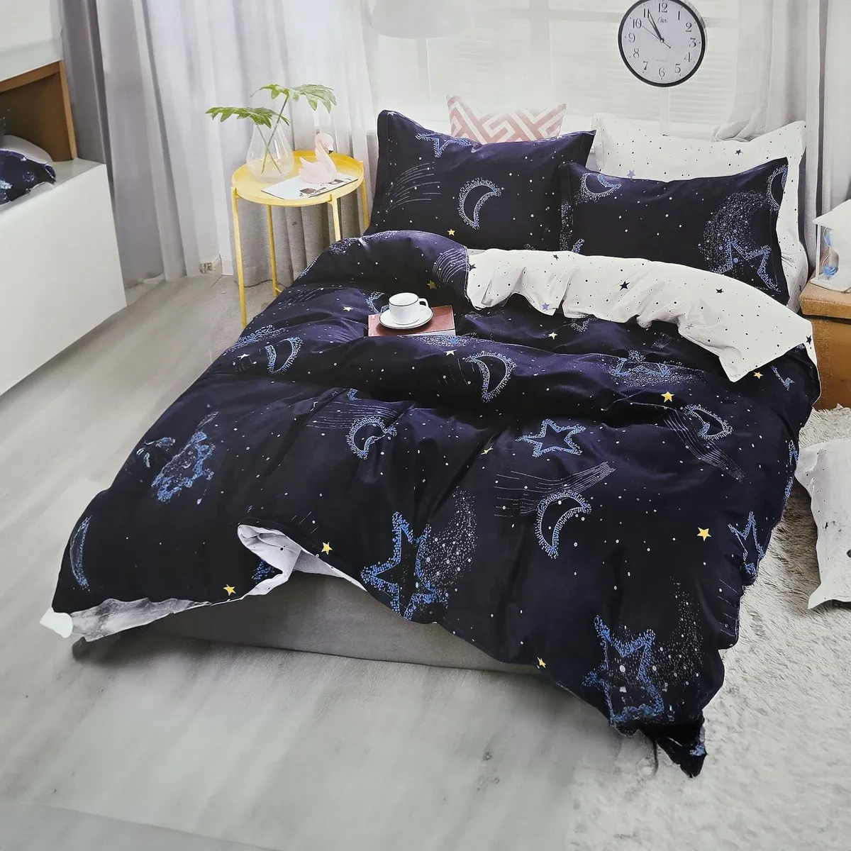 GENERICO - JUEGO DE SABANAS 2.5 PLAZAS KING LUNA Y ESTRELLAS 634