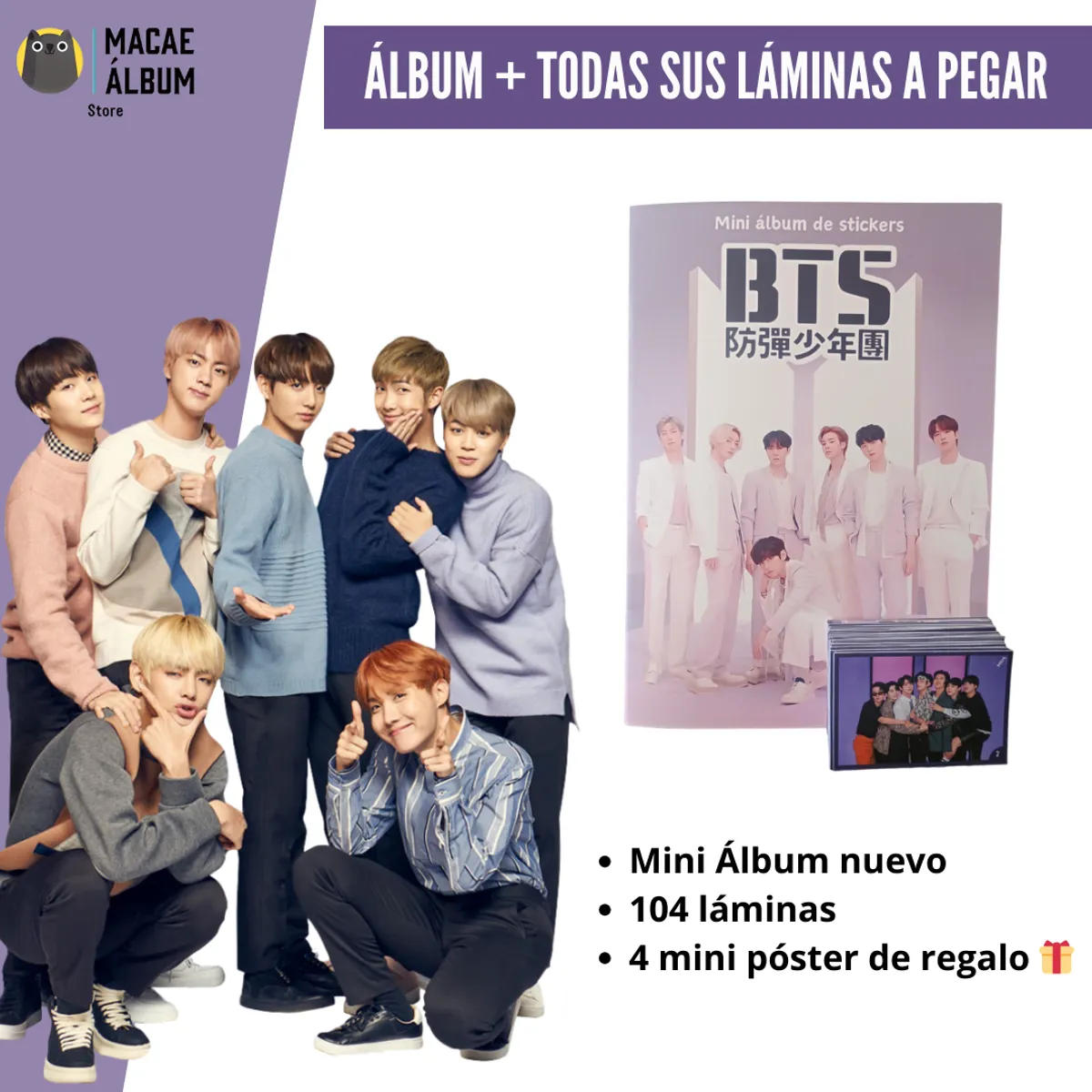 GENERICO - Mini Álbum BTS + Todas Sus Láminas A Pegar
