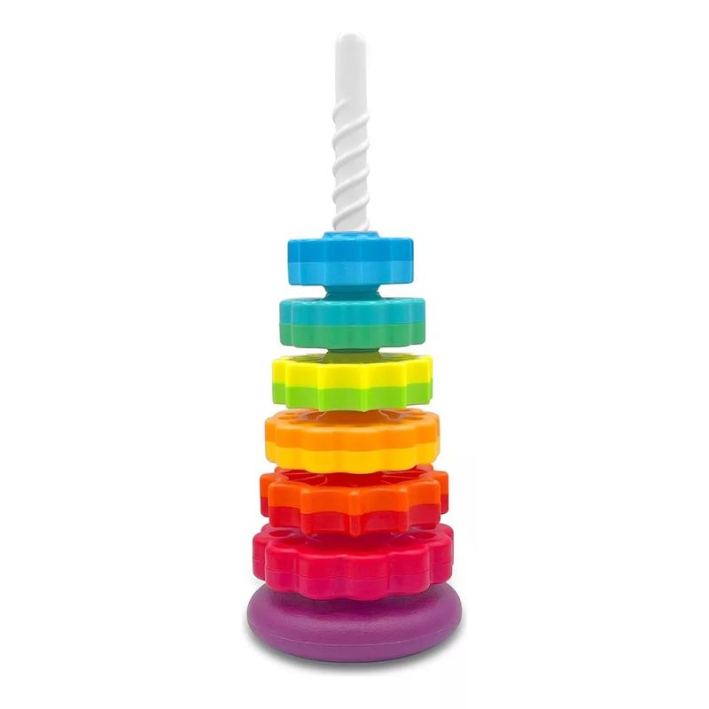 GENERICO - Spin Again Torre Giratoria Encaje Rainbow Juguete Apilable