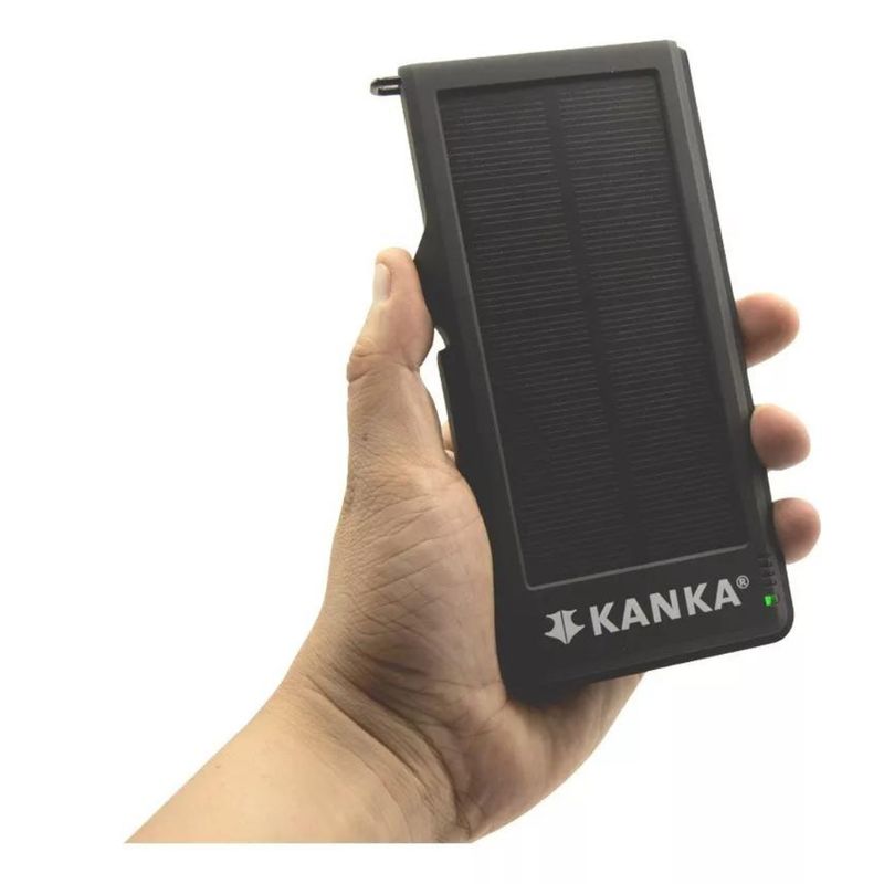 KANKA - Batería Recargable Kanka Powerbank 10.000 Mah Carga Solar Color Negro
