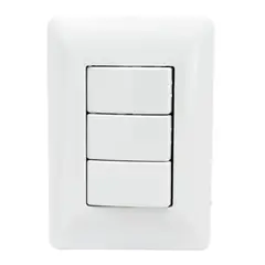 PHILCO - Interruptor Triple Pared Muro 250v 10a Blanco