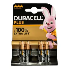 DURACELL - Packx4 Pilas Alcalinas Aaa Plus Pila Aaa 4 Unidades