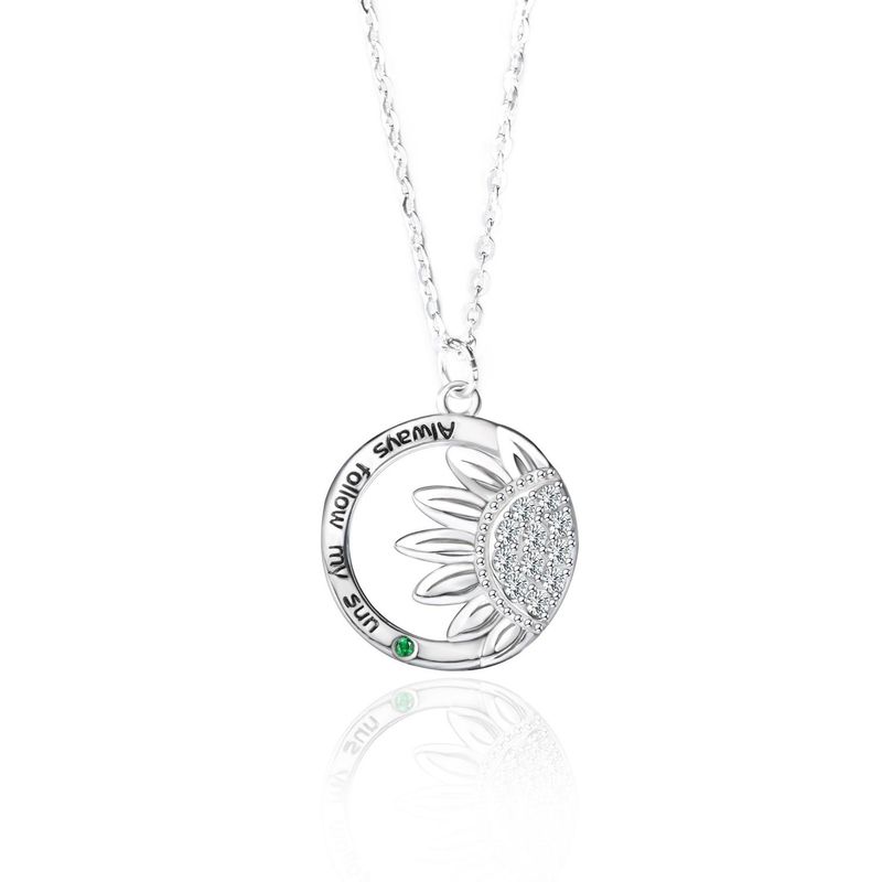 GENERICO - Collar Flor de Girasol Plata 925 para Mujer Joya Única