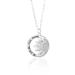 GENERICO - Collar Flor de Girasol Plata 925 para Mujer Joya Única
