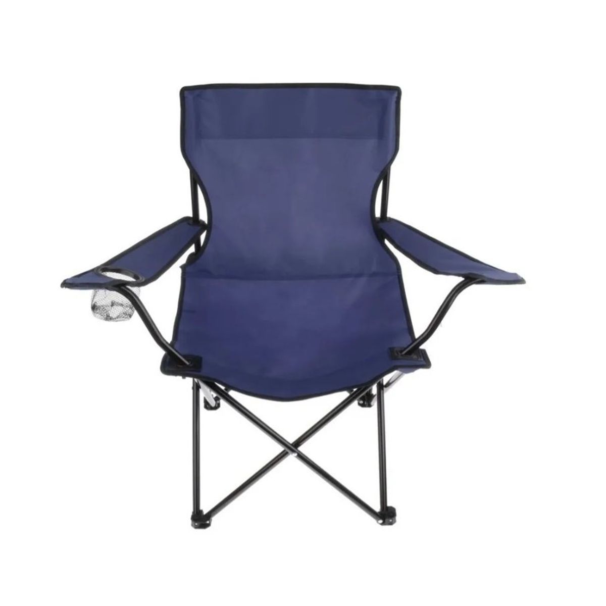 GENERICO - Silla Plegable Playa Camping Porta Vaso + Bolsa Azul Marino
