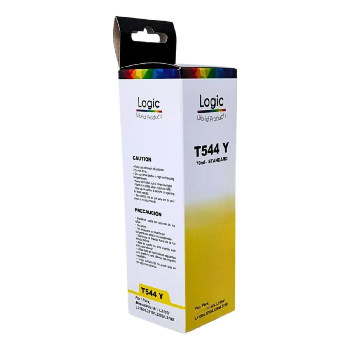 LOGIC - Tinta T544 Para Epson Con Boquilla 70 ml L3110 L3150 Color Amarillo