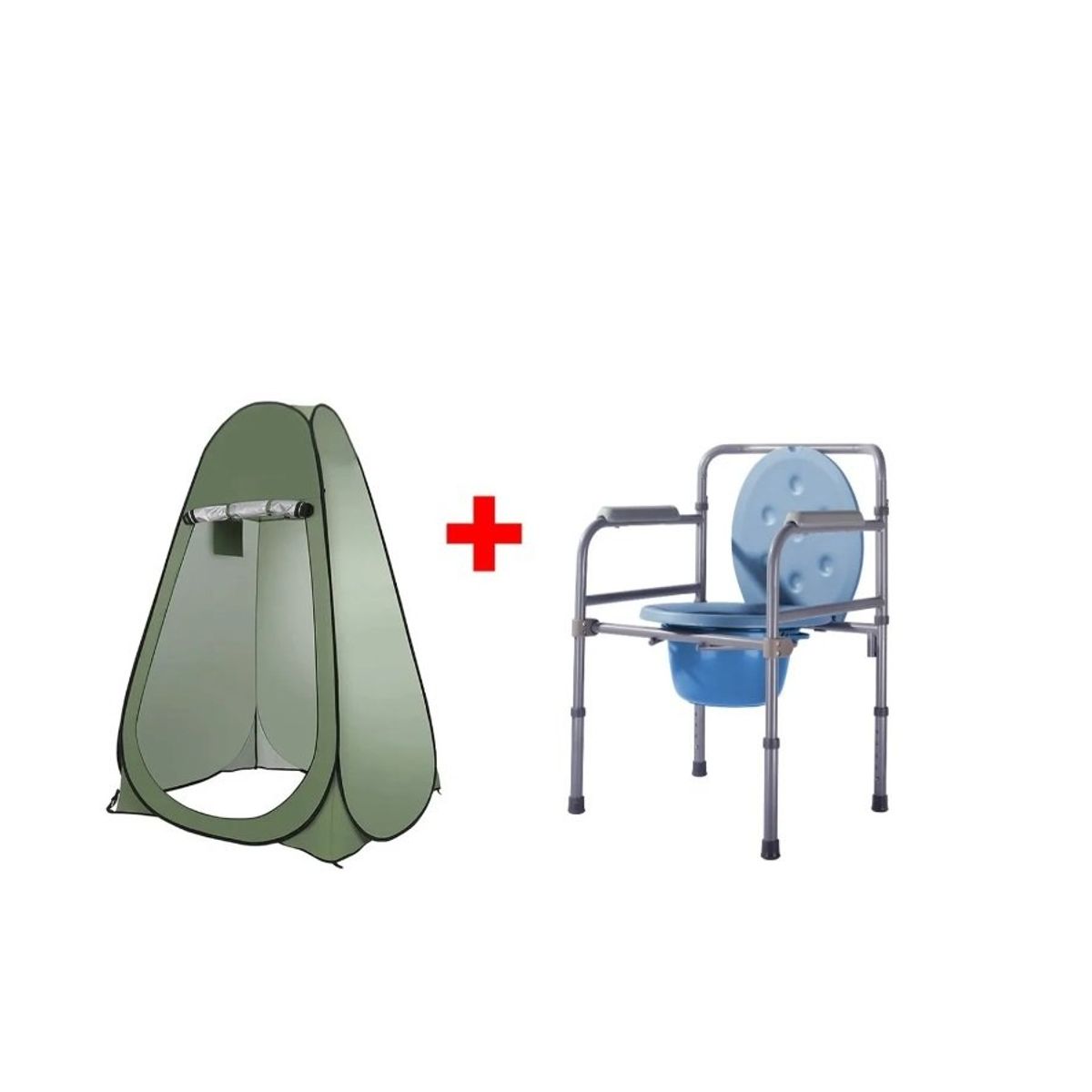 GENERICO - Kit Carpa Baño + Silla Portatil 3 En 1 Wc Camping