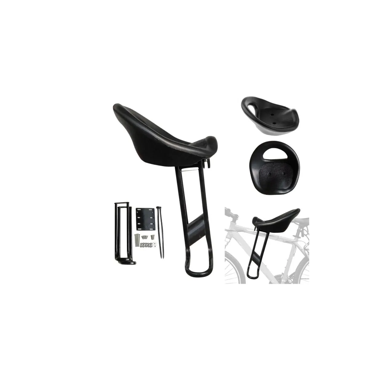 GENERICO - Asiento Delantero Silla De Bebe Bicicleta Black