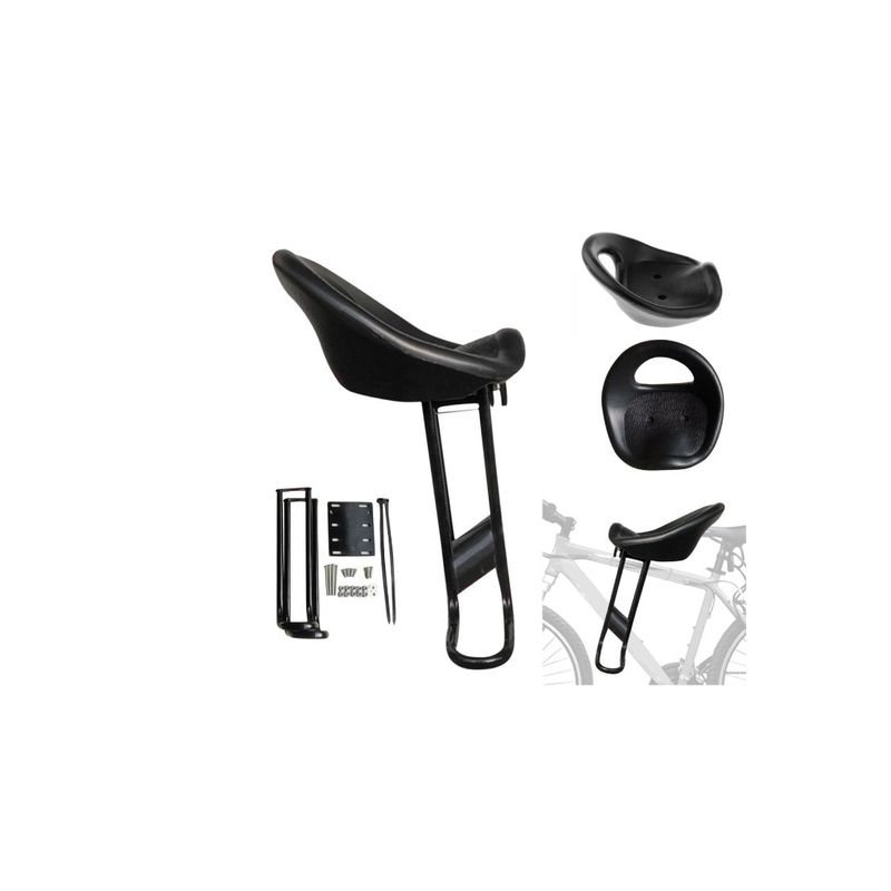 GENERICO - Asiento Delantero Silla De Bebe Bicicleta Negro Intenso