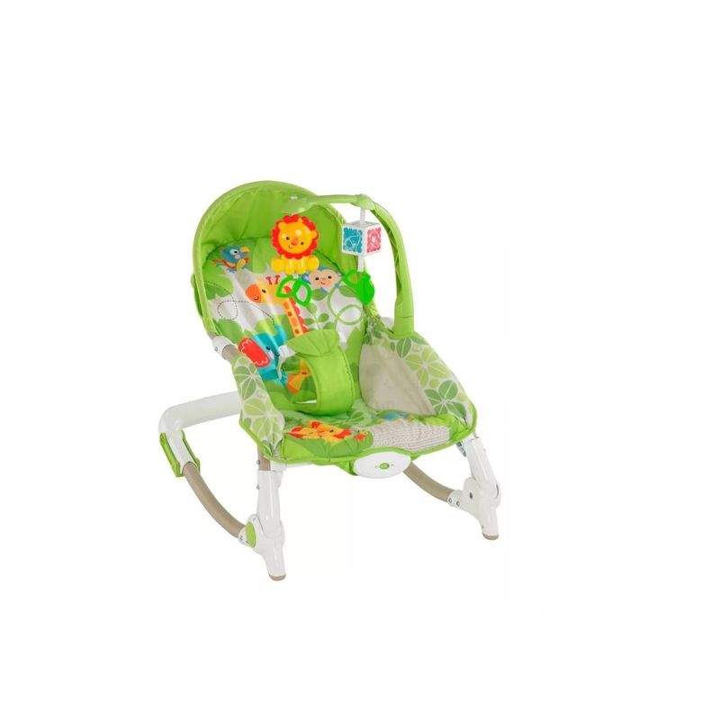 GENERICO - Silla Nido Mecedora Con Vibracion Jirafa Bebes Green