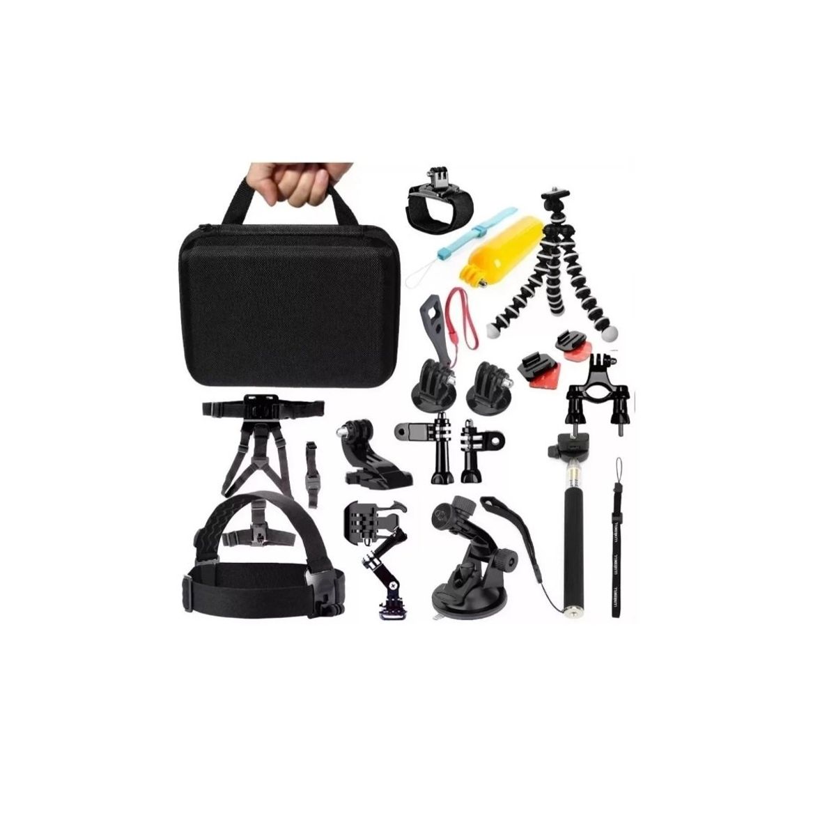 GENERICO - Kit Maleta Gopro + 28 Accesorios Cámara Deportes Black