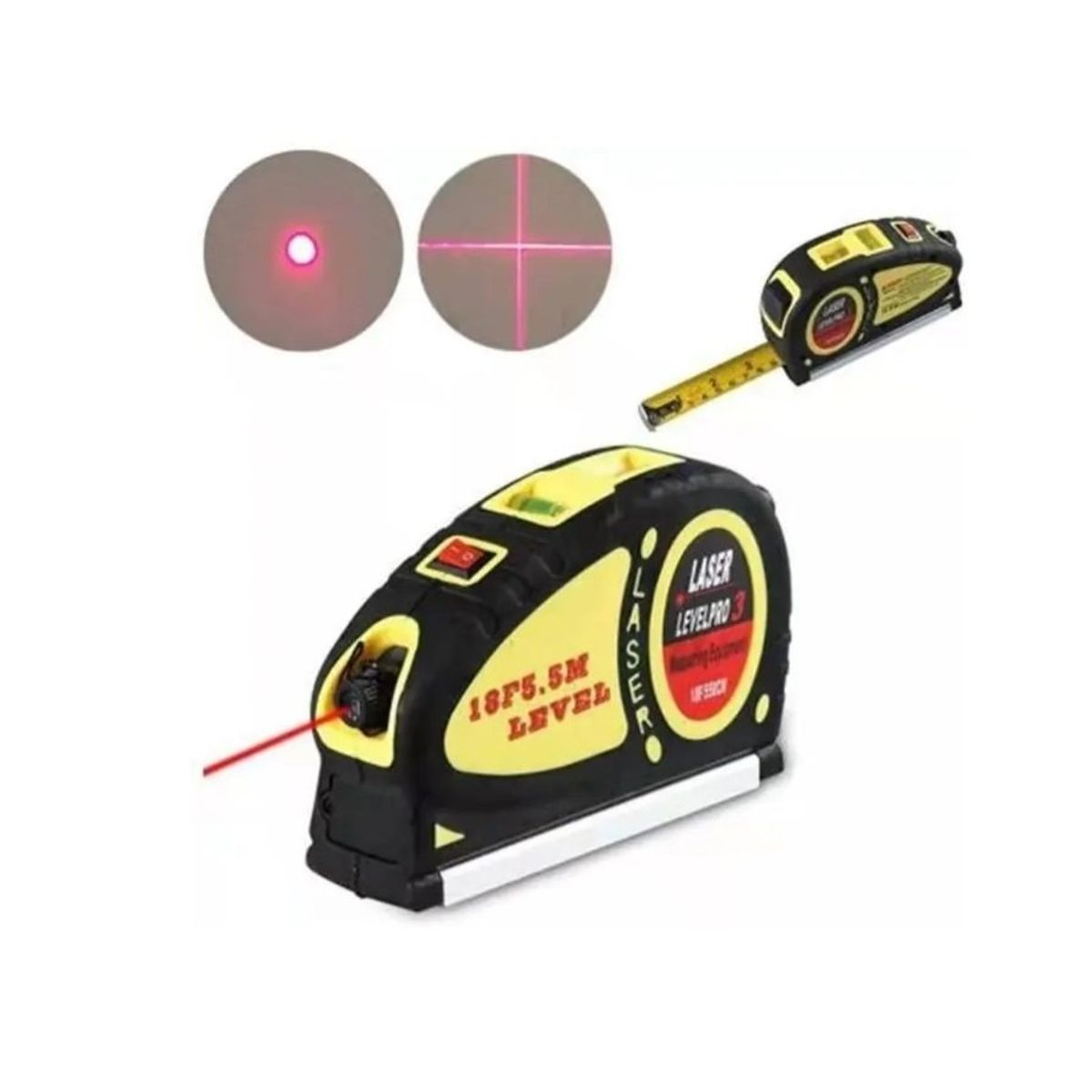 GENERICO - Nivel Laser Cinta Métrica Pro 25 Huincha De Medir Amarillo
