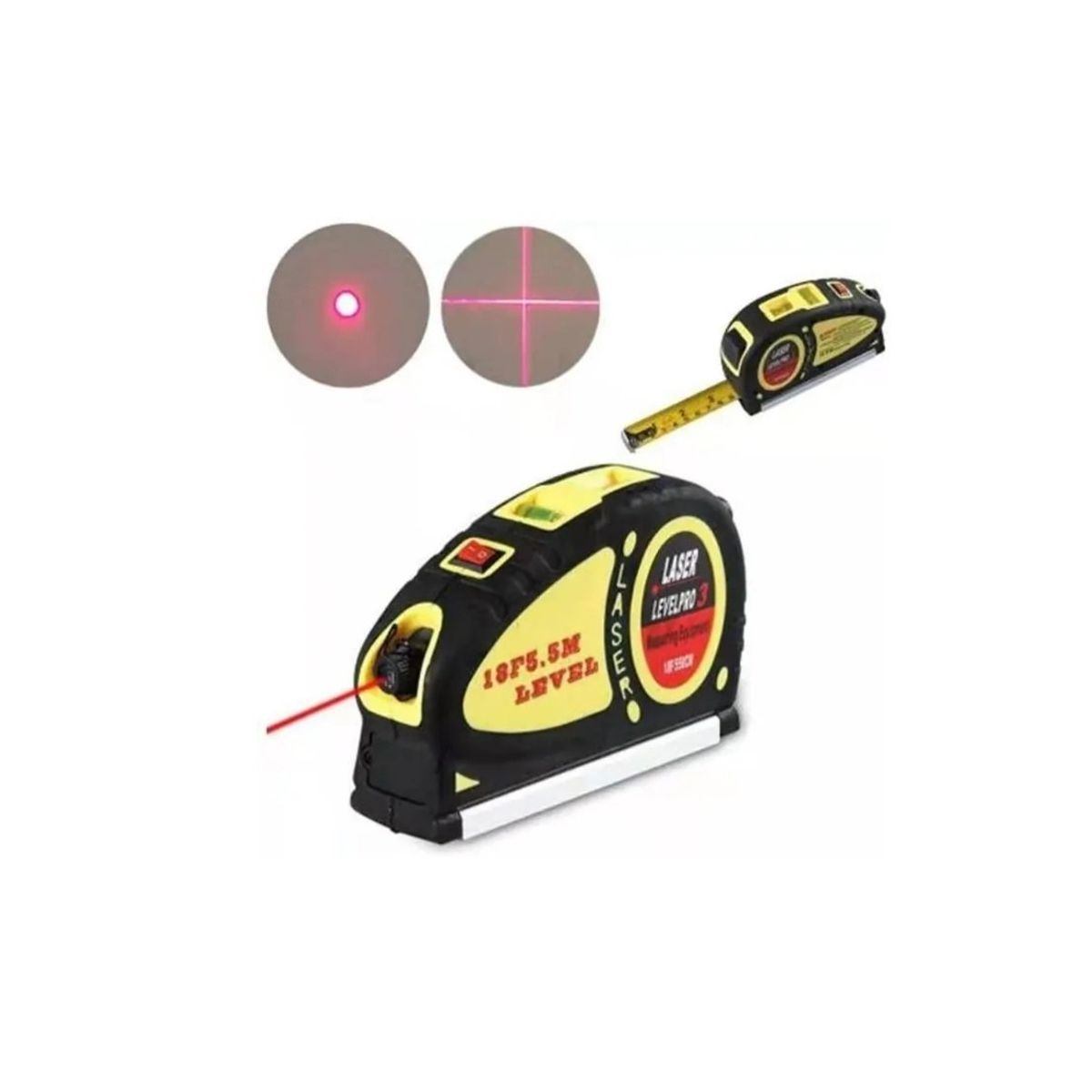 GENERICO - Nivel Laser Cinta Métrica Pro 25 Huincha De Medir Amarillo