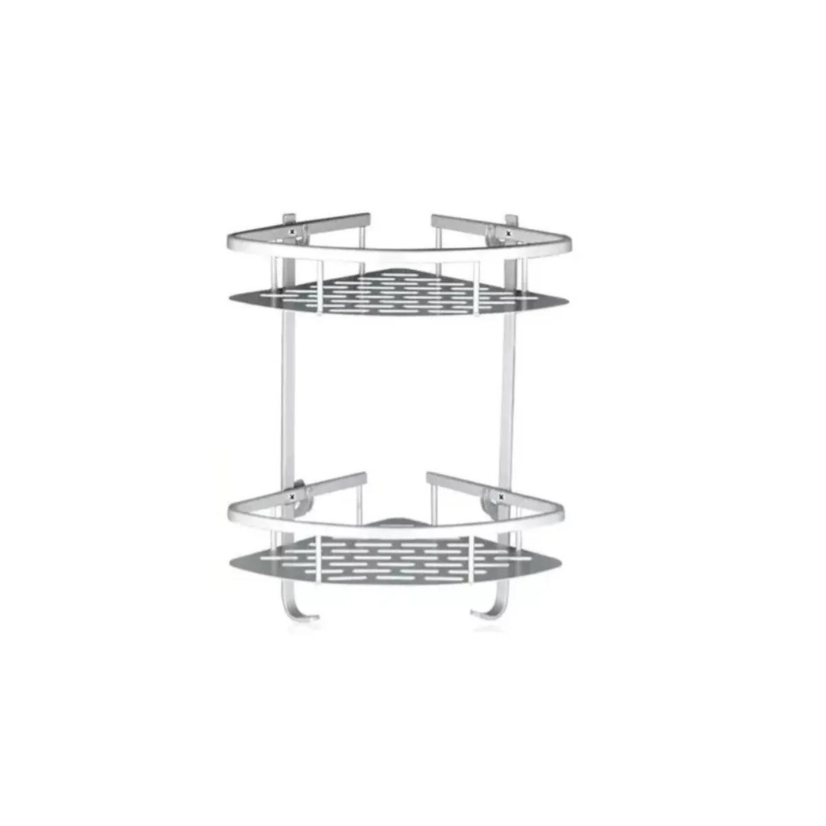 GENERICO - Repisa Mural Esquinero Baño Ducha Aluminio Inox 2 Niveles Grey