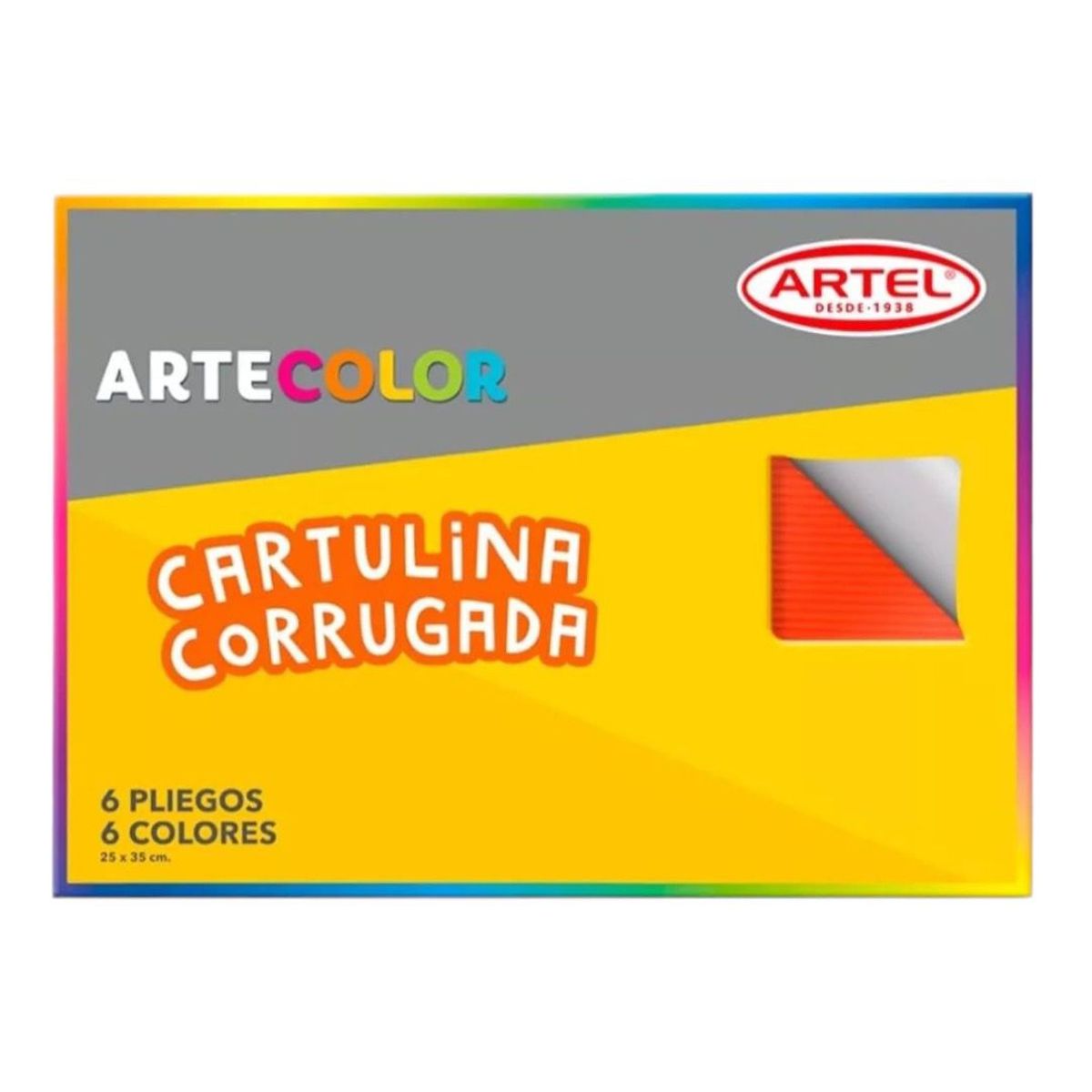 ARTEL - Cartulina Corrugada Artecolor 6 unidades 25X35 cm