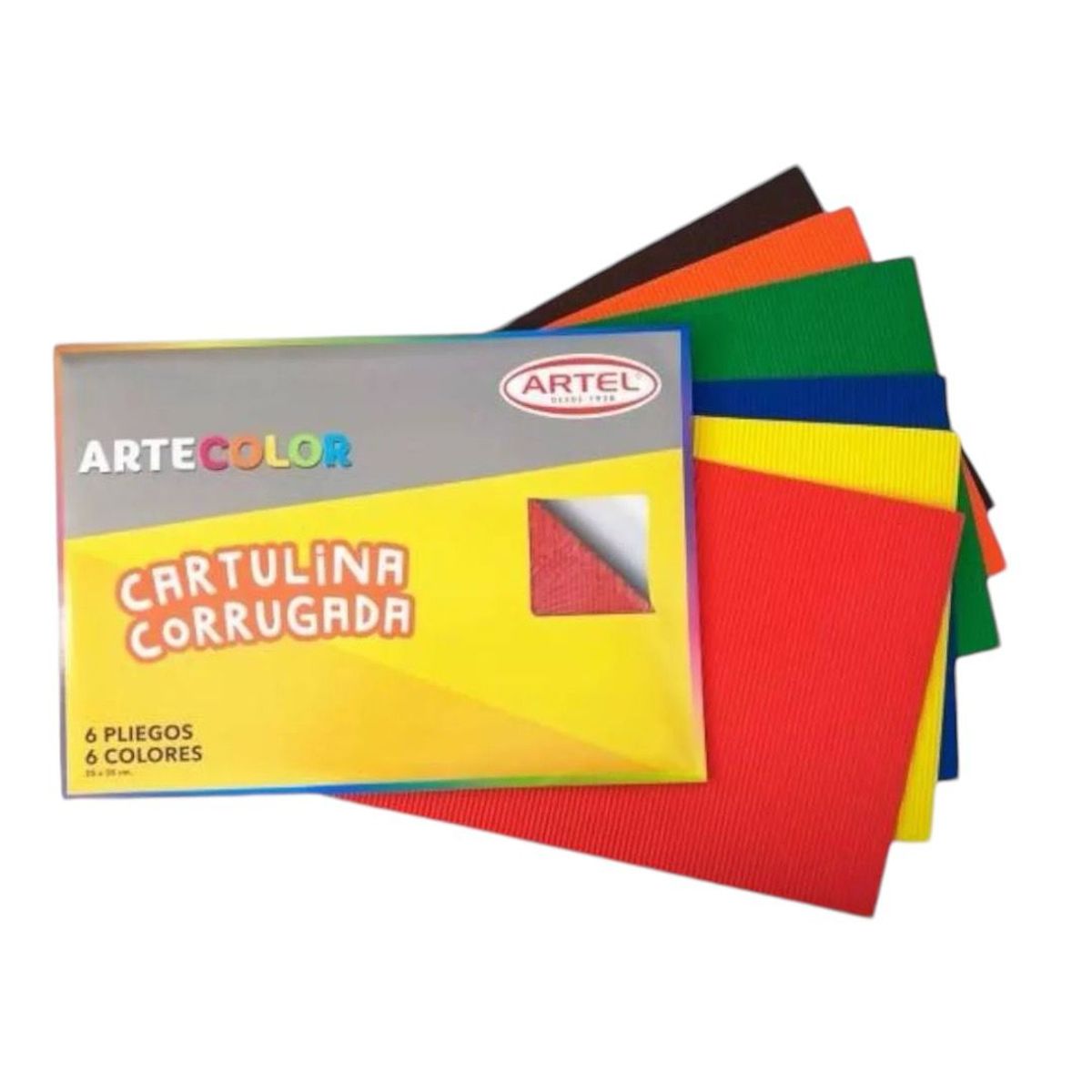 ARTEL - Cartulina Corrugada Artecolor 6 unidades 25X35 cm