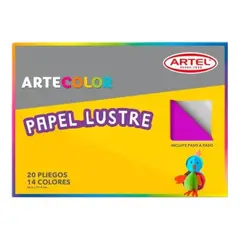 ARTEL - Papel Lustre Artecolor 12 Colores 20 Hojas