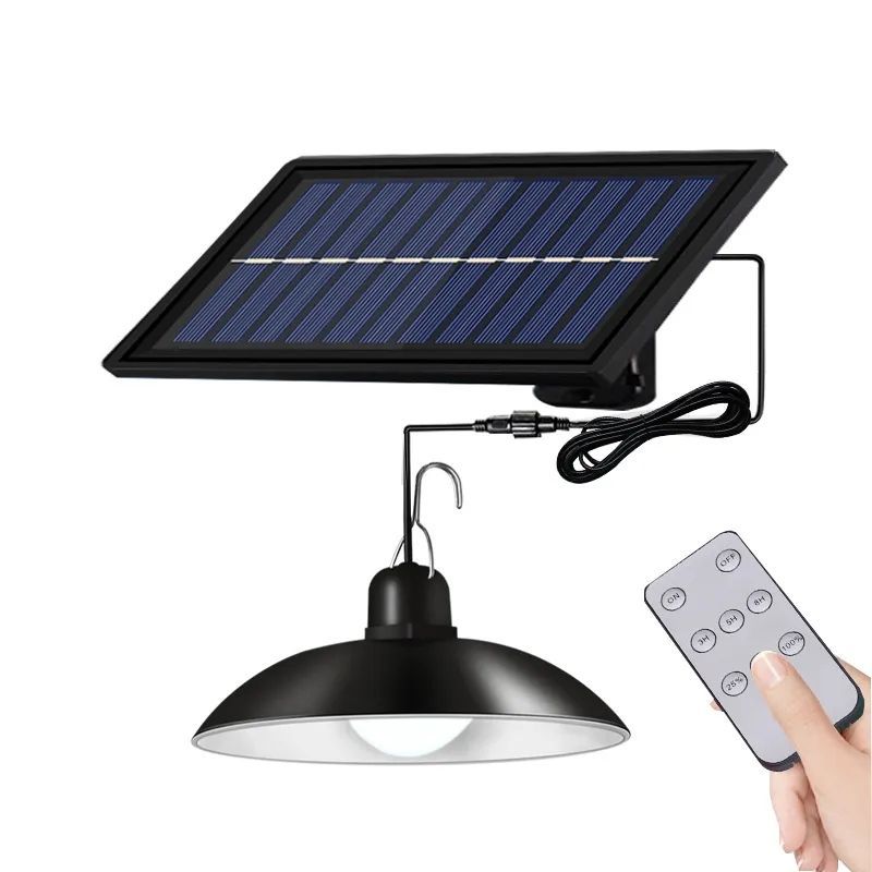 IRM - Lampara Foco Colgante Luz Led+panel Solar+control Remoto