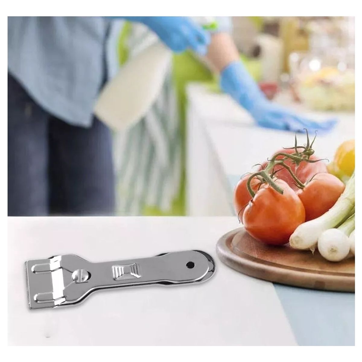 ATURE - Espatula De Limpieza De Vitroceramica Y Encimera + 5 Hojas Repuesto