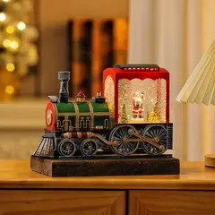 GENERICO - Decoración Farol Tren De Navidad Bajo Nieve Iluminado Musical