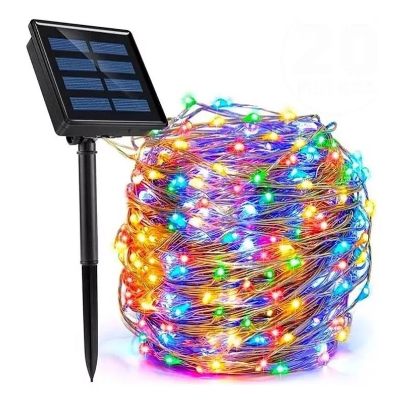 GENERICO - Luces Hadas Multicolor 100 LED 10 Metros Solares