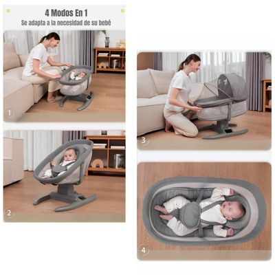 Imagen 2 del producto Cuna Mecedora Eléctrica 2 En 1 Mastela Gris