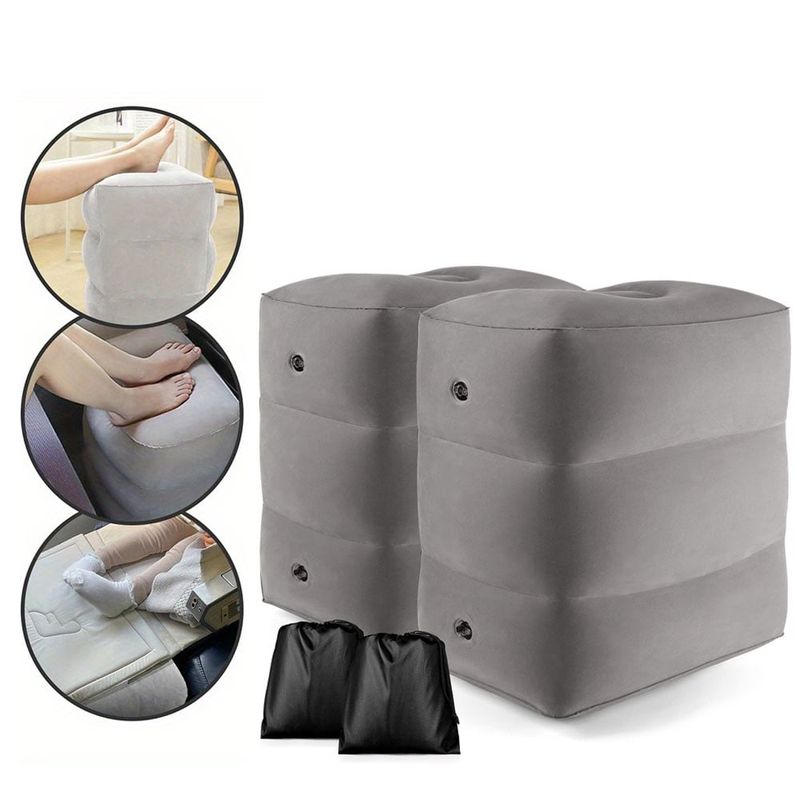 EVERSO - 2pcs Almohada Hinchable Para Reposapiés Viaje Cama De Avión