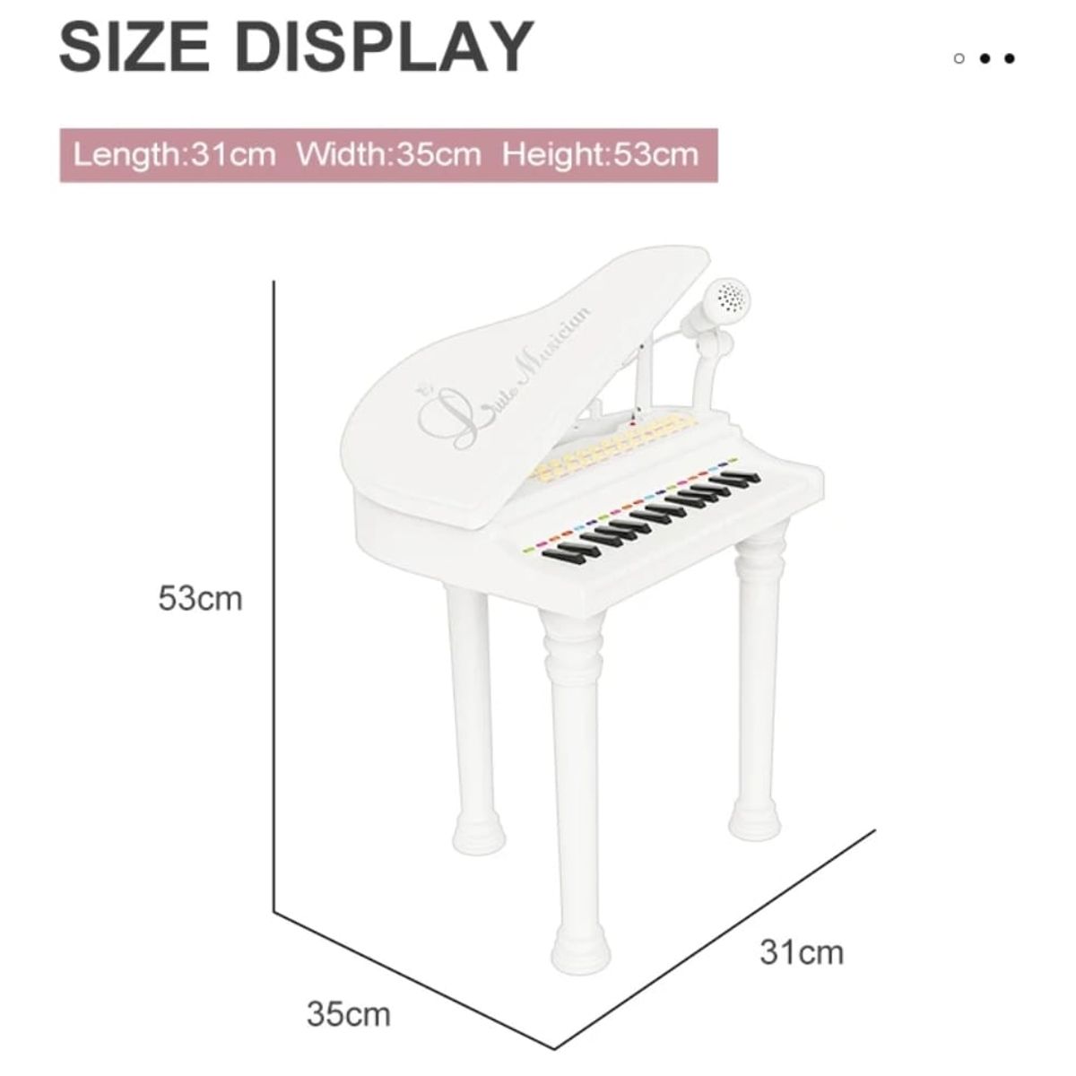 GENERICO - PIANO BAOLI TECLADO NIÑOS 31 TECLAS MICROFONO CONECTOR MP3 B