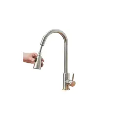 GENERICO - Llave Monomando Grifo Cocina Extension Flexible Lavaplatos Gris