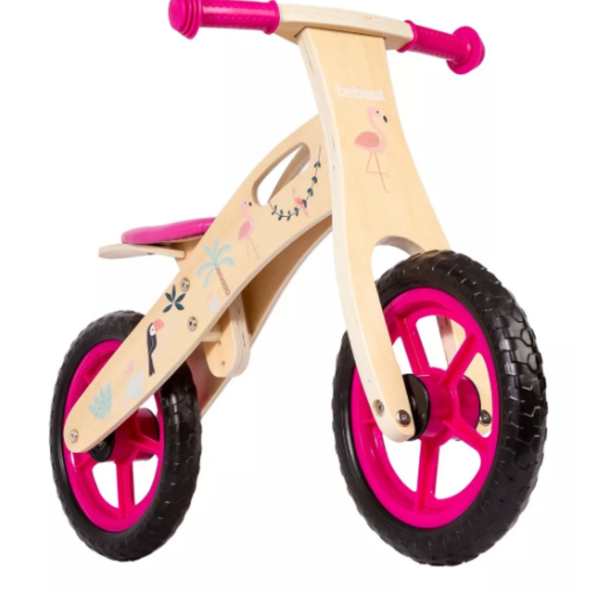 GENERICO - Bicicleta De Equilibrio Aprendizaje Madera Robot Rosa