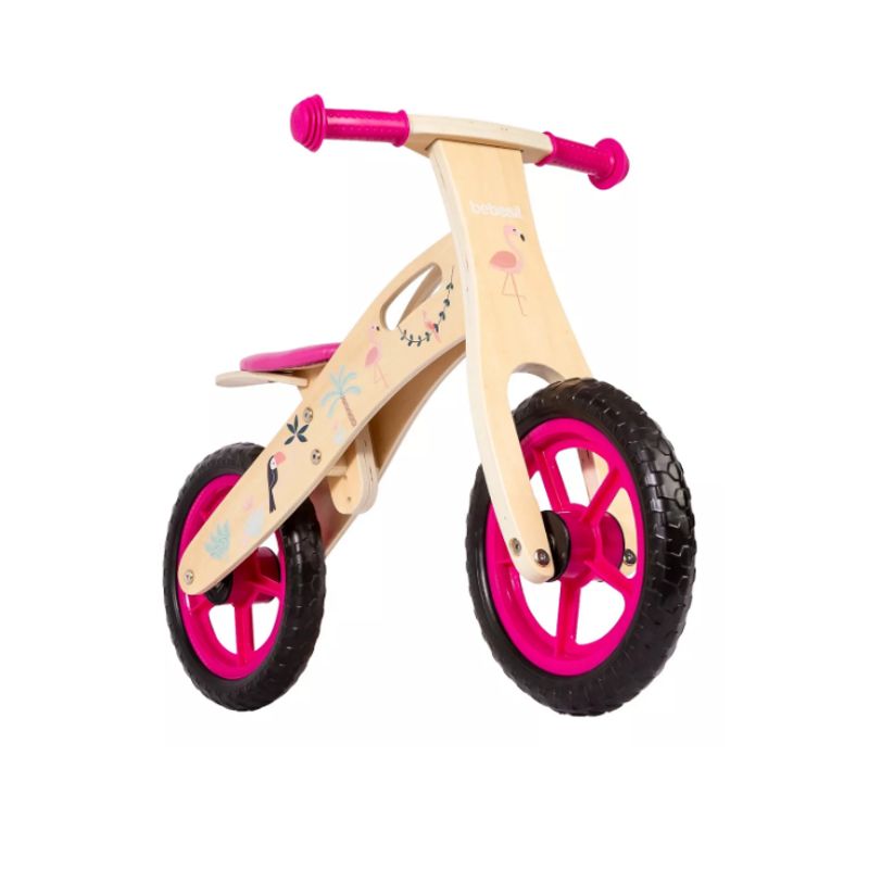 GENERICO - Bicicleta De Equilibrio Aprendizaje Madera Robot Rosa