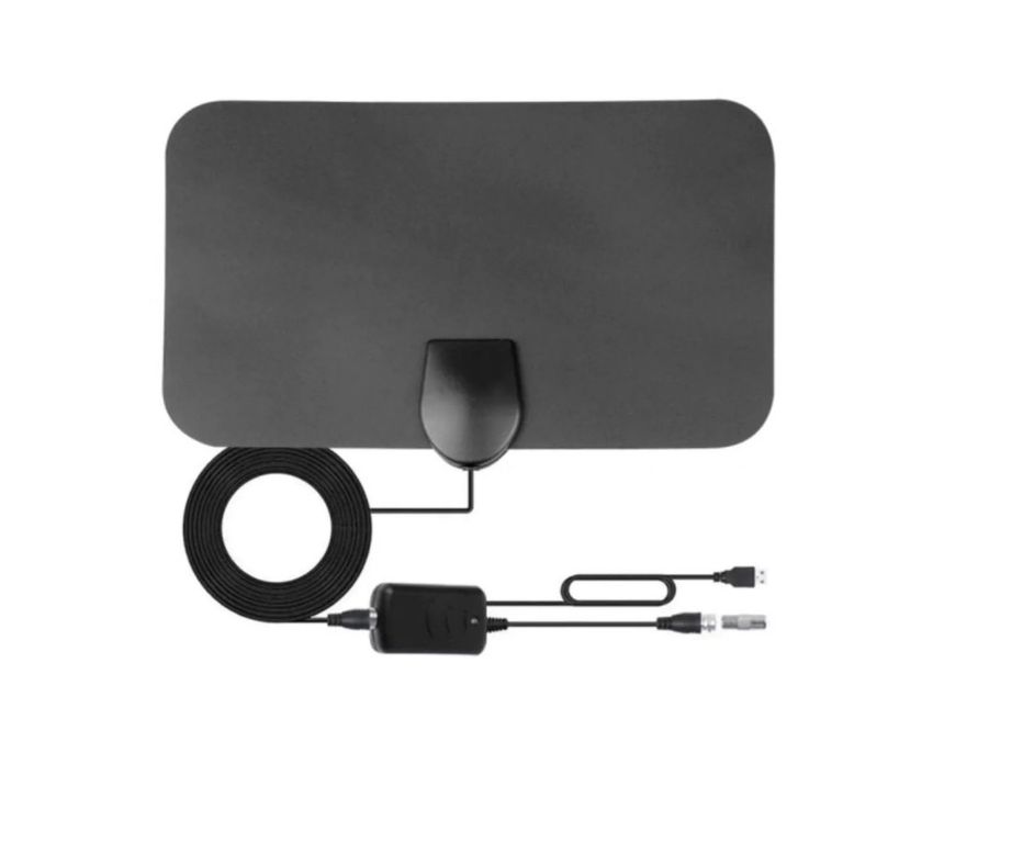 GENERICO Antena Tv Digital Hd Abierta Interior Amplificador Negro