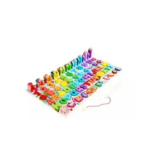 GENERICO - Juego Madera 7 En 1 Montessori Pesca Números Formas Mix