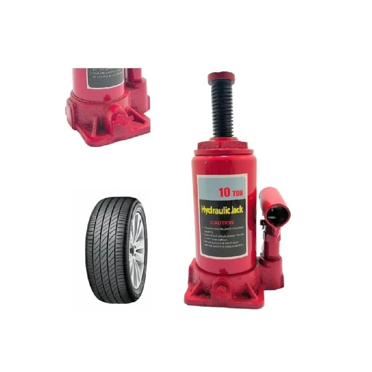 GENERICO - Gata Hidraulica 10 Toneladas Tipo Botella Red