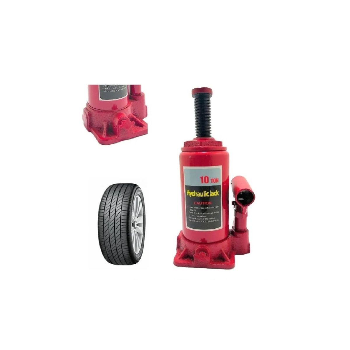 GENERICO - Gata Hidraulica 10 Toneladas Tipo Botella Red