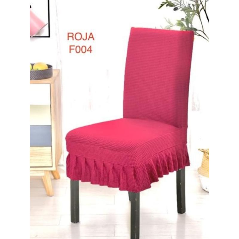 GENERICO - Pack de 06 Fundas Turcas para Sillas, Cuadrille Rojo F004