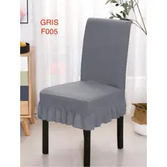 GENERICO - Pack de 06 Fundas Turcas para Sillas, Cuadrille Gris F005