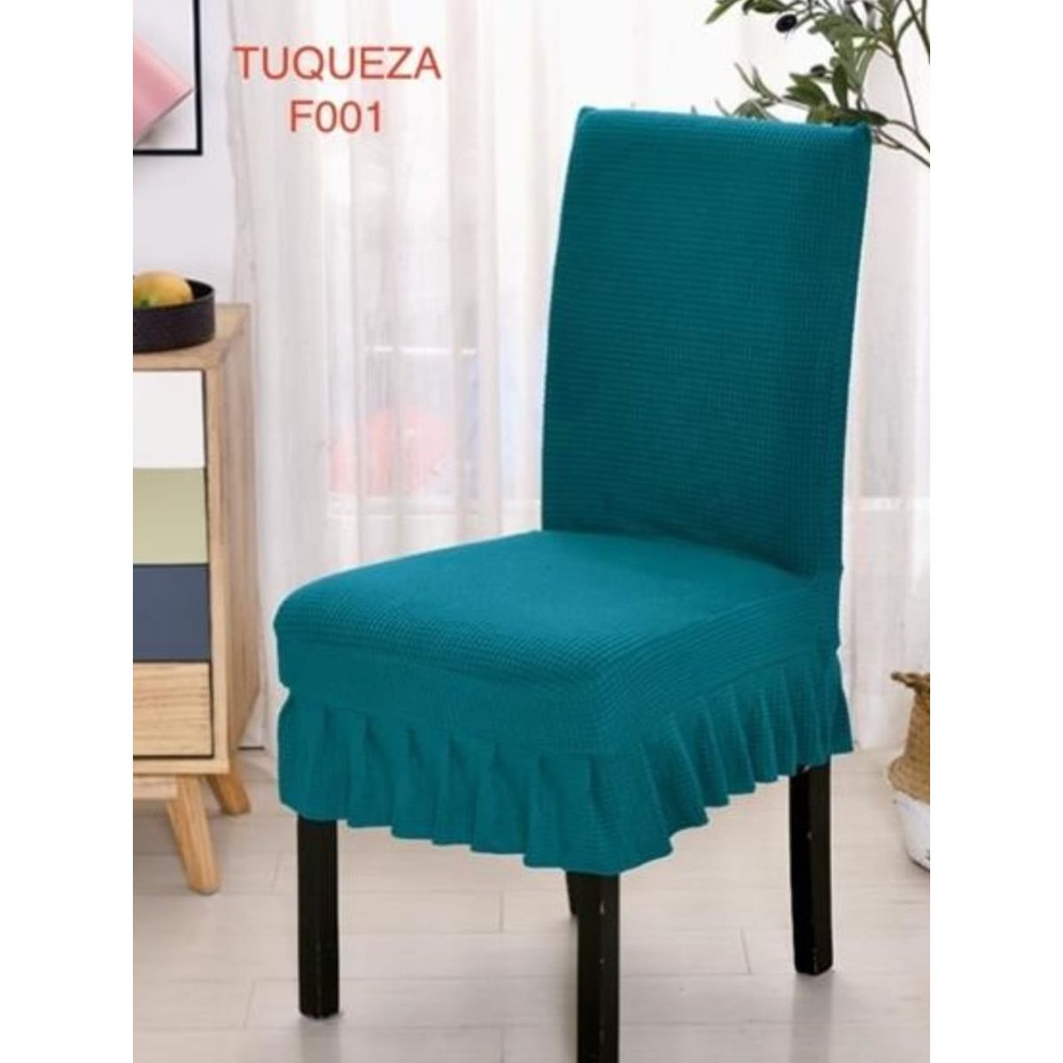 GENERICO - Pack de 06 Fundas Turcas para Sillas, Cuadrille Turquesa F001