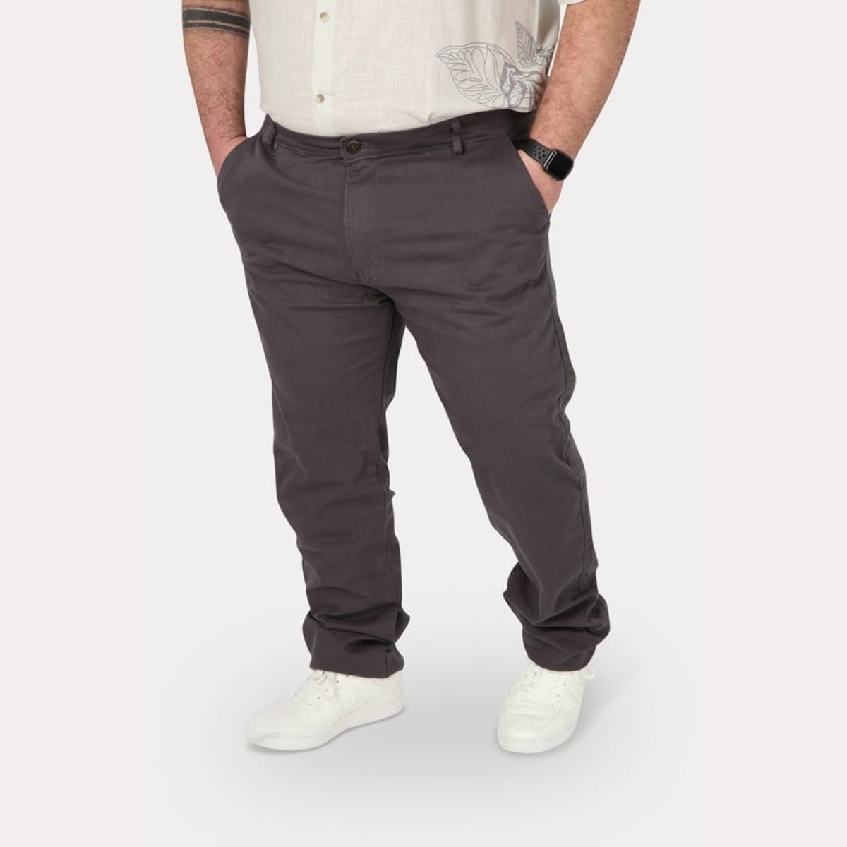 GANGSTER - Plus Pantalon Jogger Liso 0 Gris Gangster