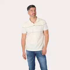 GANGSTER - Polera Mc Polo Yard Dye Conquest Blanco Gangster_.