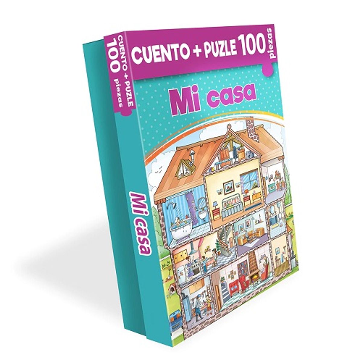 MUNDICROM - Libro Infantil Cuento Mi Casa + Puzle 100 piezas