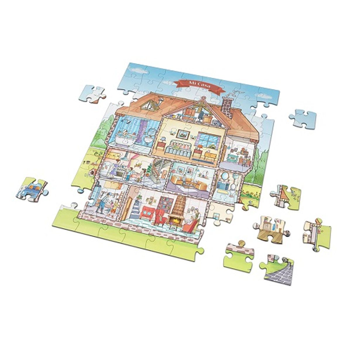MUNDICROM - Libro Infantil Cuento Mi Casa + Puzle 100 piezas