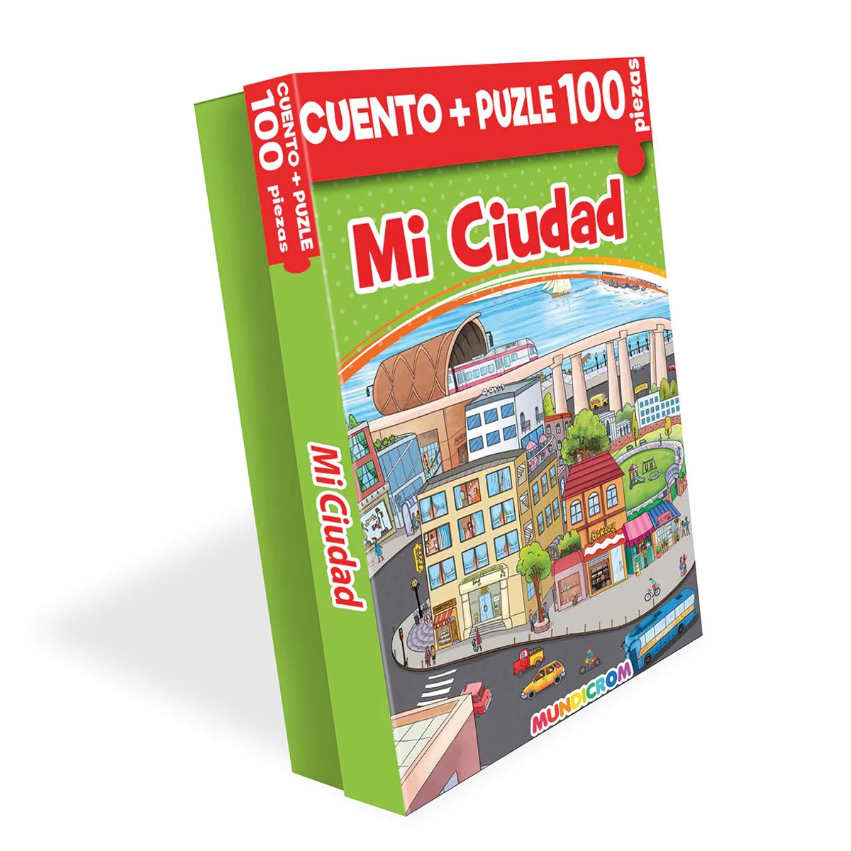 MUNDICROM - Libro Infantil Cuento Mi Ciudad + Puzle 100 piezas