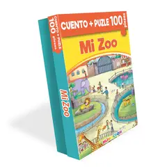 MUNDICROM - Libro Infantil Cuento Mi Zoo + Puzle 100 Piezas